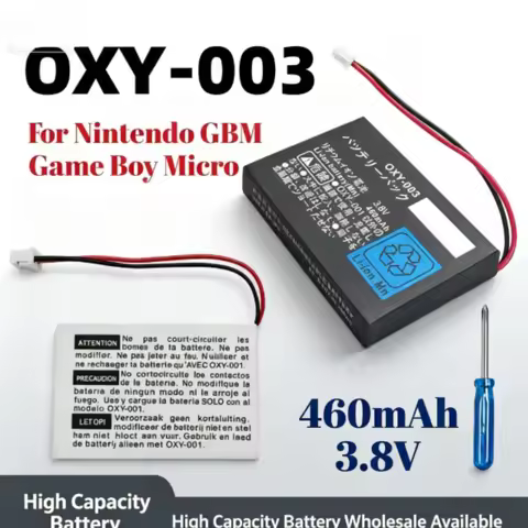 OXY-003 Battery for Nintendo GBM Game Boy Micro 460mAh 3.8V Rechargeable Lithium Battery Game Consol