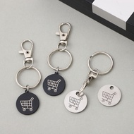 Supermarket Shopping Cart Logo Key Chain Cart Token Shopping Trolley Key Ring Metal Rings Charms For