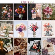【ORFON】European Flowers Paint by Number/Painting by Number/DIY Number Painting Gifts for Friends