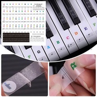 Piano Keys Sticker Transparent Piano Keyboard Sticker 54/61/88 key Keyboard Keys Marker Label