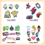 cute jibbitz Minions Jibbitz Spiderman shoe buckle charm cute cartoon love hole shoe accessories
