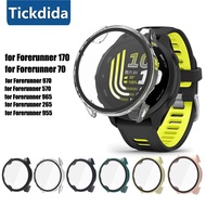 Tempered Glass+Case for Garmin Forerunner 170 70 970 47mm 570 42mm 965 265 Screen Protector Frame Bu