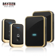 Daytech Doorbell Wireless Door Bell for Home 2 Receivers 2 Buttons IP44 Waterproof UK Plug (DB18)