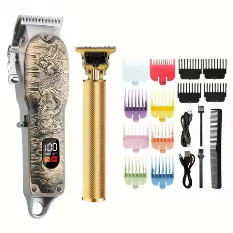 X31 / T9 Professional Men's Hair Clipper Set USB Rechargeable LCD Display Perfect for Christmas Gift
