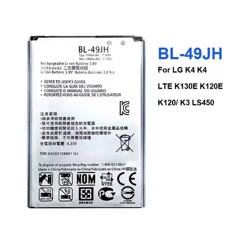 Stable Power Supply BL-49JH Mobile Phone Battery For LG K4 Lte K130E K120E K120 K3 LS450 BL 49JH 194