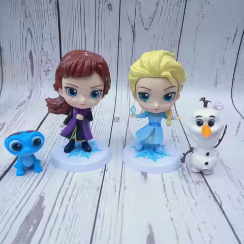 Frozen 2 Action Figures Olaf Kristoff Anna Elsa Fire Spirit Dolls PVC Model Toys Decoration Kids Gif
