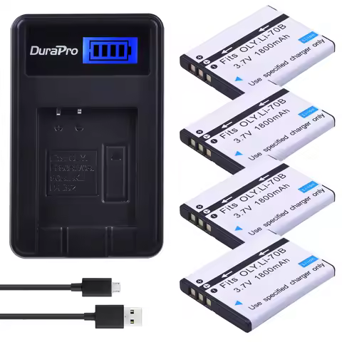 DuraPro 1800mAh Li-70B Li70B Li 70B Battery & Charger for Olympus VG-110 VG-120 VG-130 VG-140 VG-160