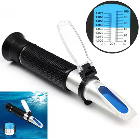 Salinity Meter Refractometer Dual Scale 1.0 to 1.07 S.G. Salt Tester for Drinking Water Aquarium Sal