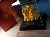 100% 全新 鎮金店 just gold 中銀 人壽 24k 鍍金 金蛇 紀念 擺設 gold plated year of snake decoration box set