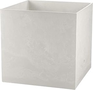 Richell 709026 Laville WS Large Planter, Ceramic Style, White, 21.7 x 21.7 x 21.7 inches (55 x 55 x 