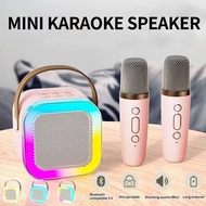 Mini Karaoke Wireless Audio Speaker Bluetooth Microphone Portable Home KTV Dual Microphone k12 Mini 