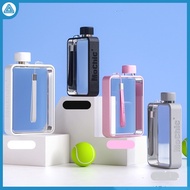 A5 ins 380ML Flat Water Bottle Sports Square Water Bottle Portable Plastic Fitness Cup