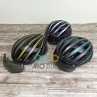 PUTIH Ready- RAZE R79 Bike Helmet+Magnetic Helmet Glass PLUS RECHARGEABLE Helmet Light - Blue White