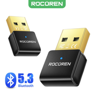 Rocoren Wireless Mini USB  Bluetooth Adapeter 5.3 5.0 For PC Wireless Mouse Bluetooth Dongle Keyboard Music  Receiver Transmitter