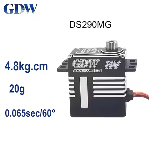 GDW DS295MG DS290MG 6.0KG Torque 0.06 Sec High-Speed Metal Shell Steel Gear Digital Micro Servo For 