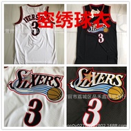 Same Day DeliveryPhiladelphia 76ers 3 Iverson Iverson Iverson Retro Black White Density Hydrangea Je