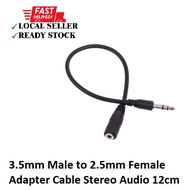 3.5mm Male to 2.5mm Female Adapter Cable Stereo Audio 12cm