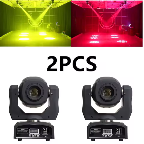 2PCS 60W Mini Led Dmx Gobo Moving Head Spot Light For Club Dj Stage Lighting Party Disco Wedding Eve