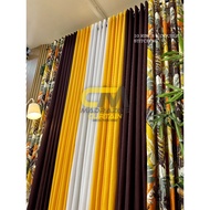 MADRAZO`S CARDIVINE YELLOW - 10 RINGS CURTAIN - 5FT to 9FT LONG 3in1, 5in1 or 7in1 Set