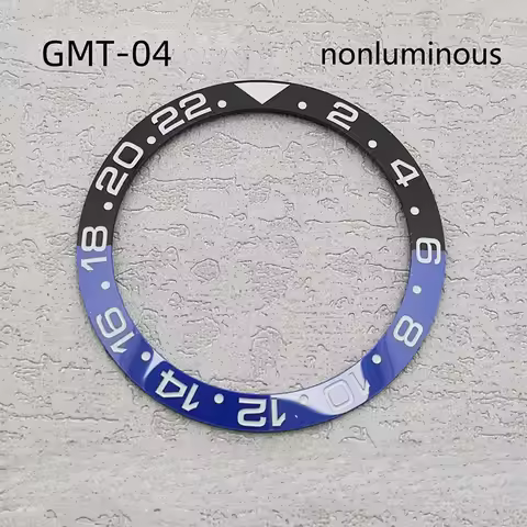 38mm Ceramic GMT Bezel Insert Two-Tone Luminous Scale Ring for Seiko SKX007 NH35 Diver Watch Mod Rep