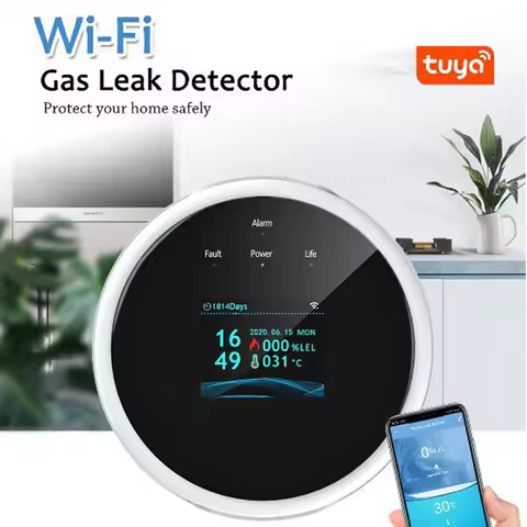 Tuya Wifi Natural Gas-Sensor Household Intelligent Combustible Gas-Alarm Detector Gas-Leakage Sensor