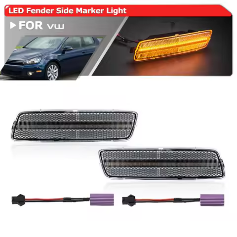 2x For VW MK6 Golf TDI / 2.5L 5 Cylinder Jetta MK6 2010-2014 Front Bumper Canbus Led Fender Side Mar