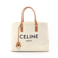 【日本直送】 CELINE CELINE Horizontal Cabat 手提包 托特包 Logo 帆布 真皮 米白色 淺棕色