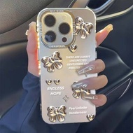 For IPhone 11/12/13/14/15 Pro Max Case Silver Bow Moon Case For IPhone 11,12,13,14,15,11PM,12PM,13PM