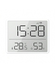 (1入組)掛壁式細電子時鐘-白色8218（歐盟插頭）