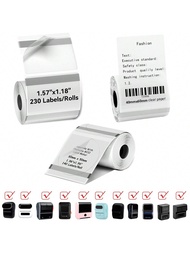 M110 M220 Clear Thermal Labels-1.57"X2.36" (40x60MM)/40x30mm/50x50mm Round, Transparent Labels, M110