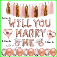 B4 31PCS/set 16inch WILL YOU MARRY ME Balloon Set Wedding Proposal Balloon party decoration foil bal