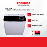 Toshiba VH-J120MM 11KG Semi Auto Washing Machine / Twin Tub Washer / Washer / Mesin Basuh / 洗衣机