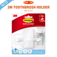 3M Command White Bathroom Primer Toothbrush Holder 17727 1/Pack Holds Up to 1kg Water Resistant Organizer