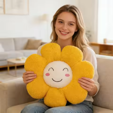 1pcs Sunflower Emoji Pillow Multi-Purpose Home Sofa Office Cushion Living Room Bedroom Decorative Pl