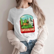 Switzerland tshirt women streetwear designer tshirt girl comic harajuku streetwear clothes