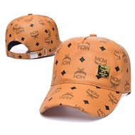 High Quality MCM Baseball Cap Golden Metal Logo Outdoor Sport Peaked Cap