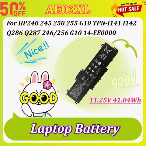 AE03XL 11.25V 41.04Wh Laptop Battery for HP240 245 250 255 G10 TPN-I141 I142 Q286 Q287 246 G10 14‑EE