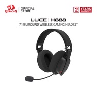 Redragon LUCE H888 Wireless Gaming Headset 7.1 Lightweight Design 168G Detachable Mic 40MM Driver