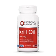 Protocol Krill Oil 500mg - Krill Oil Supplement - DHA & EPA - with Astaxanthin - Supports Heart, Bra