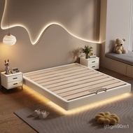 W-8&amp; Solid Wood Non-Bedside Suspension Bed Rib Rack Bed Dovetail Joint Thickening Bed Sheet People Double Home Bedroom B