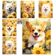 Sawg-stretched frame-/32*40cm/40*50/50*60cm/60*80cm-Coloring by number painting -orgi flowers - digi