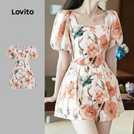 Lovito Elegant Jumpsuit Commute Spring/summer Jumpsuit for Women LK6ED209 Lovito Corak Jumpsuit Eleg