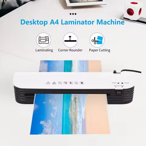SL299 A4 Desktop Thermal Laminator Machine Automatic Photo Document Laminator W/ A4 Paper Cutter Cor
