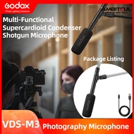 Godox VDS-M3 CardioidBack Electret Hypercardioid Condenser Microphone for Cameras Camcorders