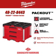 MILWAUKEE 48-22-8443 PACKOUT™ 3-Drawer Tool Box Storage Box Bekas Simpanan PACKOUT 48228443