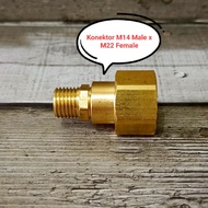 M14 Male x M22 Female Connector