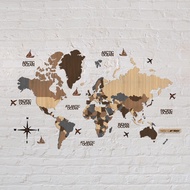 Wooden World Map 3D Wall Decor