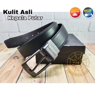 HIKARIHOUSEID | Genuine Leather Men's Belt | MEN'S ROTARY STAB BUCKLE | CK1 3.5 CM