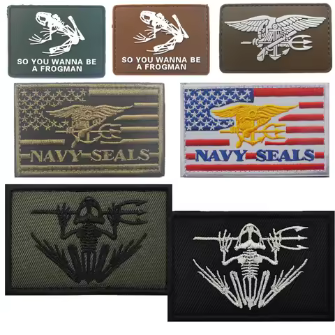 Navy Seals Trident Skeleton frog Trident Navy Seals Frogman U.S. Navy 3D Trident Logo Army Tactical 