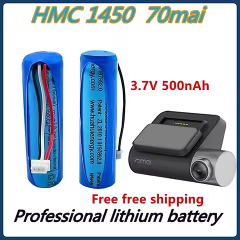 100% original battery, 70mai dash cam A800 hmc1450 backup battery, battery, 3-wire plug, 14x50mm, 3.